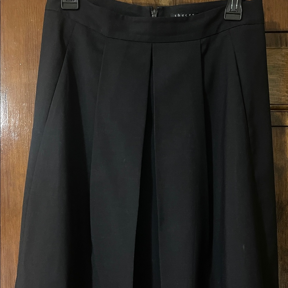 Theory Black A-Line Skirt